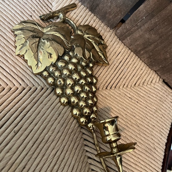 Bom bay Solid Brass Sconce Candle Holder Brass GRAPES - Picture 9 of 11
